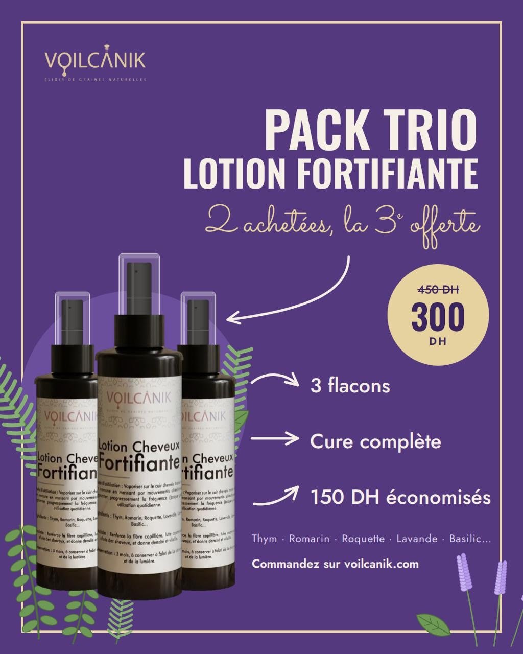 Pack Trio – Lotion Cheveux Fortifiante